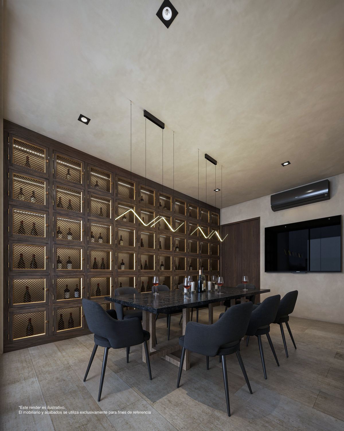 Punta Norte, Salón privado con cava